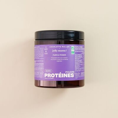 Purple power - Proteine ​​vegetali in polvere di mirtillo biologiche al 100%.