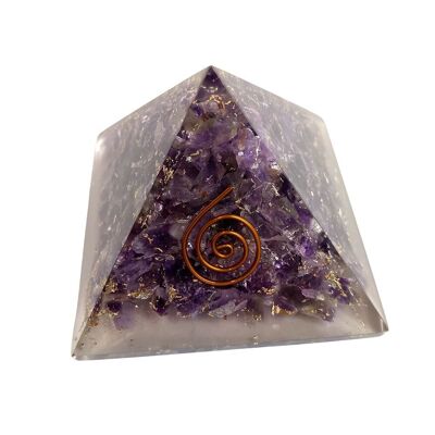 Pirámide curativa de Orgone Reiki - Amatista - 5.5cm