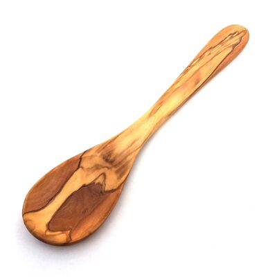 Cooking spoon wide handle flat made of olive wood