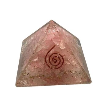 Pyramides de guérison Orgone Reiki - Quartz rose - 5.5Cm