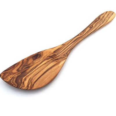Cucchiaio da cucina, appuntito, manico largo, L 30 cm, in legno d'ulivo