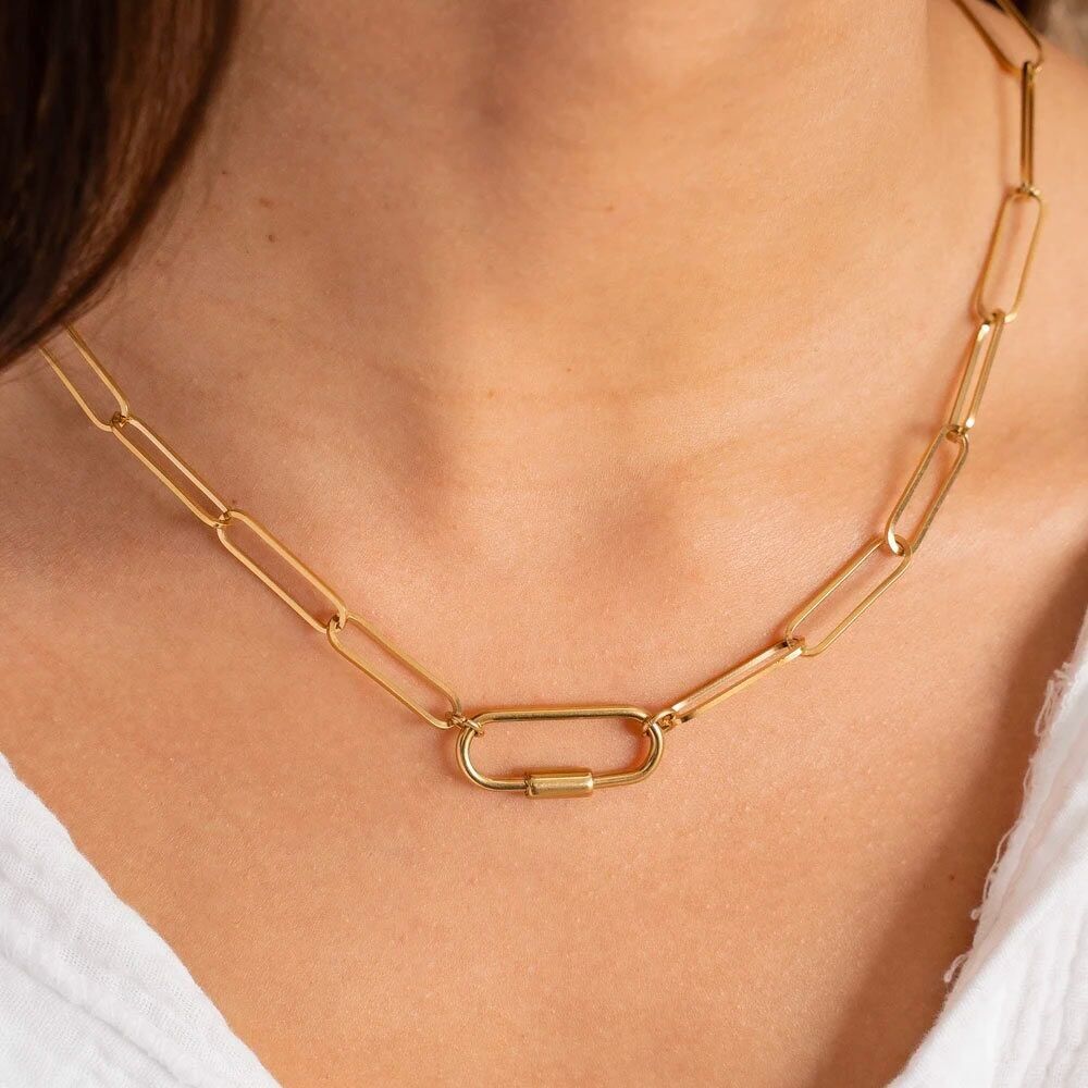 Abenteuer-Halskette – Edelstahl mit ovalem Glied, ideal für Anhänger