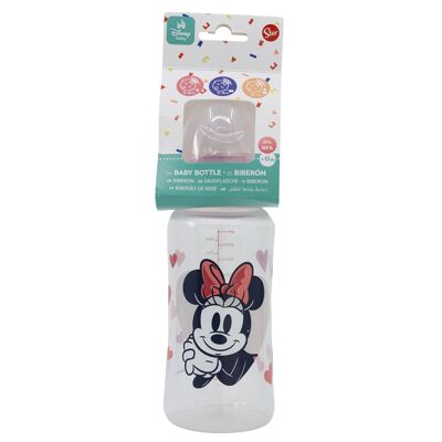 Stor biberon col large 360 ​​ml tétine silicone 3 positions coeur minnie mouse plein