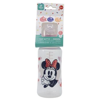 Stor biberon col large 360 ​​ml tétine silicone 3 positions coeur minnie mouse plein 1