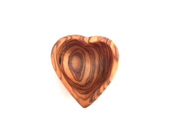 Mini bol en forme de coeur en bois d'olivier 2
