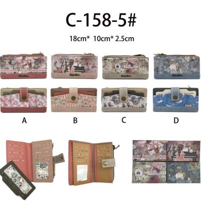 Sweet Candy Doll Wallet with Removable Card Holder for Women