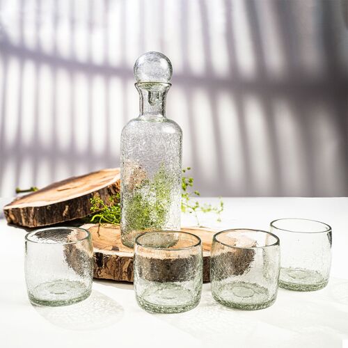 Série de 6 verres Lella en verre soufflé Craquelé Transparent