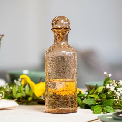 Lella-Karaffe aus mundgeblasenem Glas, Honig