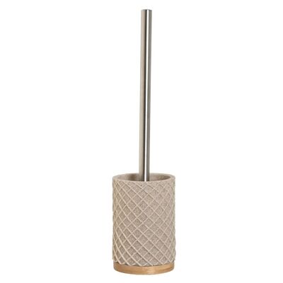 BAMBOO RESIN BRUSH HOLDER 9X9X37 BEIGE PB211669