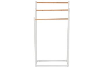 PORTE-SERVIETTES MÉTAL BAMBOU 45X22X85 BLANC PB211663 3