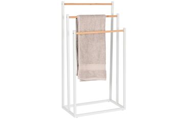 PORTE-SERVIETTES MÉTAL BAMBOU 45X22X85 BLANC PB211663 4