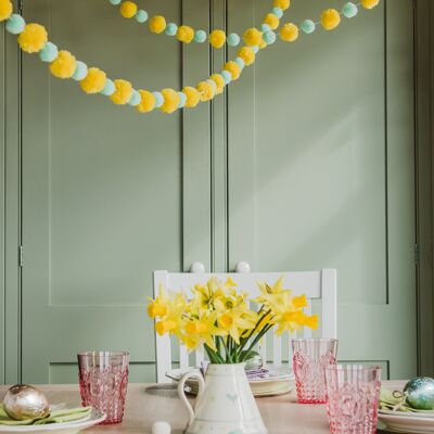 Guirlande Pom Pom Jaune & Menthe