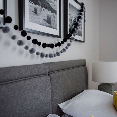 Black Pom Pom Garland