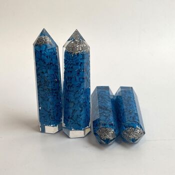 Tour Obélisque Orgonite - 8x2x2cm - Turquoise 2