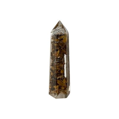 Orgonite Obelisk Tower - 8x2x2cm - Tiger's Eye