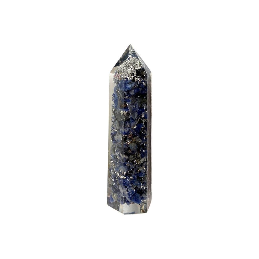 Torre dell'Obelisco di Orgonite - 8x2x2cm - Sodalite