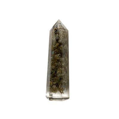 Orgonite Obelisk Tower - 8x2x2cm - Labradorite