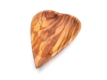 Bol en forme de cœur fabriqué à la main en bois d'olivier 2
