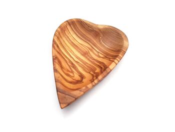 Bol en forme de cœur fabriqué à la main en bois d'olivier 3