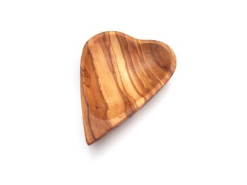 Bol en forme de cœur fabriqué à la main en bois d'olivier 4