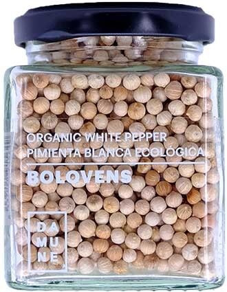 Bolovens Premium Organic White Pepper in Grains - 100g