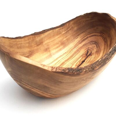 Bowl oblong fruit bowl bread basket made of olive wood