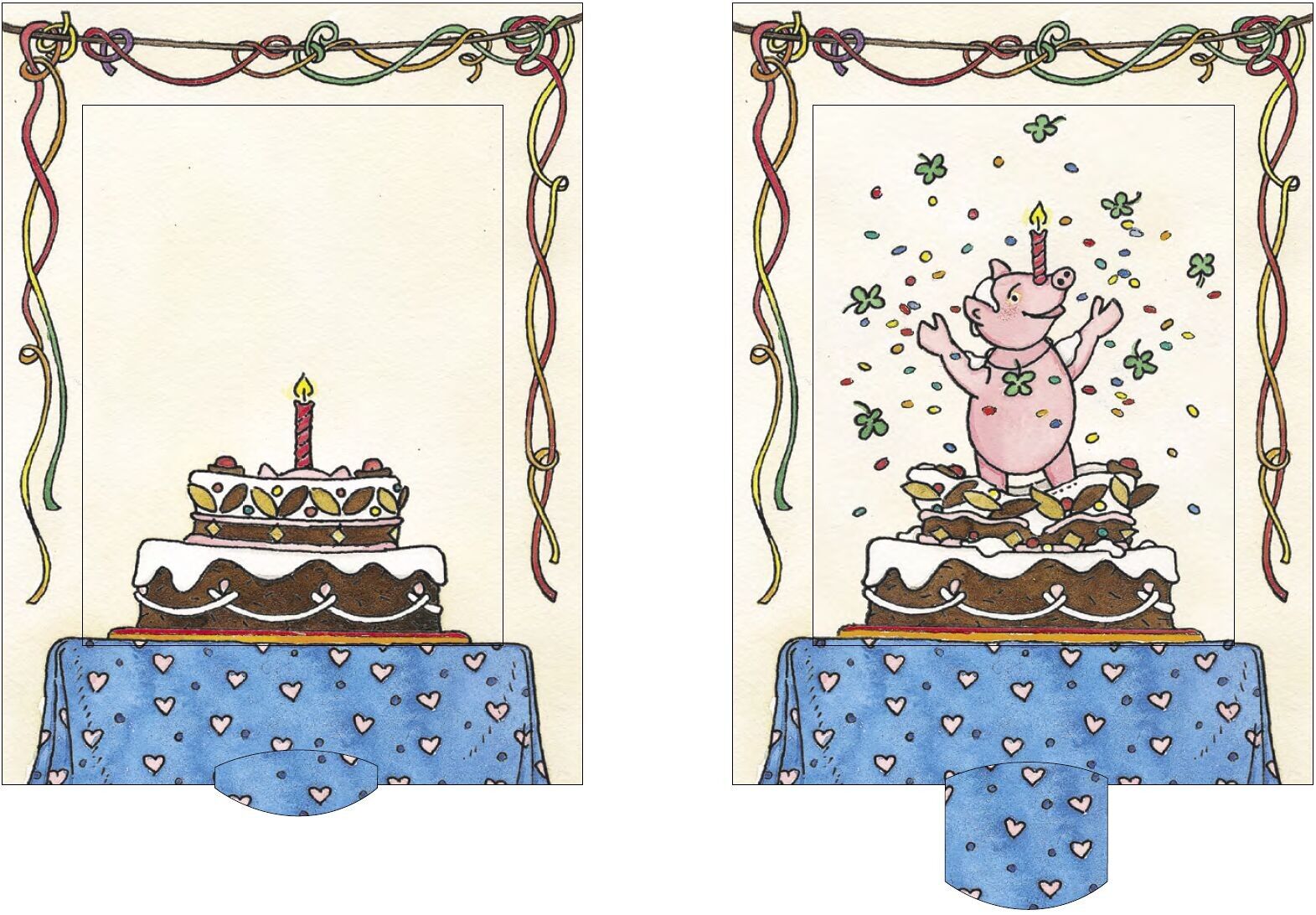 Lebende Karte Schweinetorte