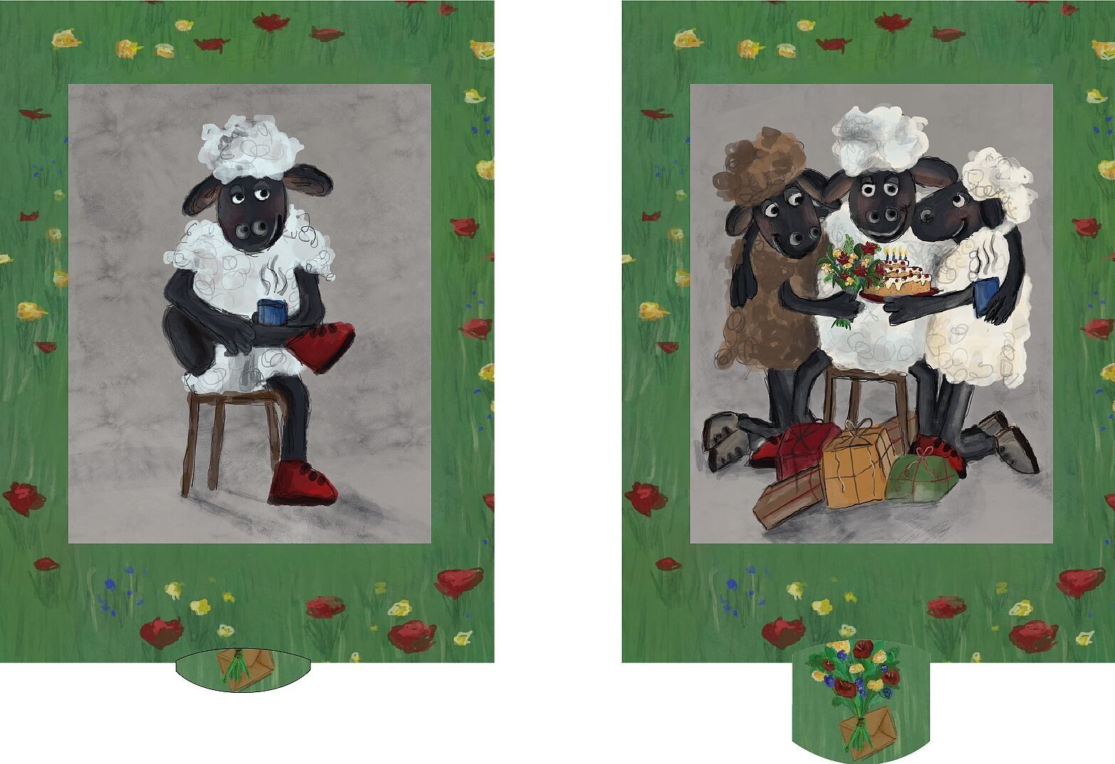 Biglietto vivente Compleanno di pecore