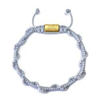 Silbergraues Mantra-Armband
