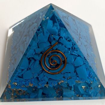 Pyramide de guérison Orgone Reiki - Turquoise (stabilisée) - 5.5Cm 2