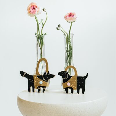 Fuchs + Hund, Kreidetafeln in Tierform / mit Kreide