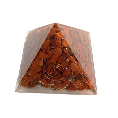 Pirámide curativa de Orgone Reiki - Jaspe rojo - 5.5cm