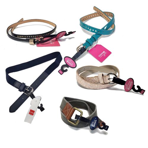 Mix of various Code fashion belts for children