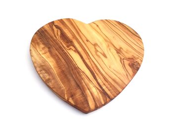 Planche de service Planche à découper "Coeur" faite à la main en bois d'olivier 2