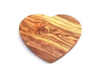 Planche de service Planche à découper "Coeur" faite à la main en bois d'olivier 3