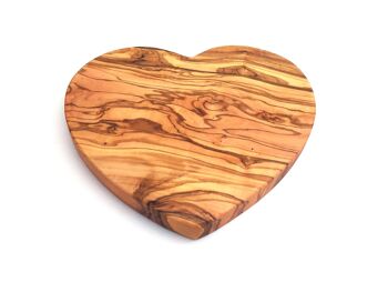 Planche de service Planche à découper "Coeur" faite à la main en bois d'olivier 4