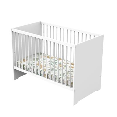 Lit bébé 120 x 60 en bois blanc - FIRST