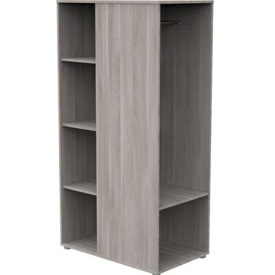 Storage unit with shelves and wardrobe in wood decor - UP