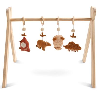 Lernbogen aus Holz mit 4 Spielzeugen - ORSINO