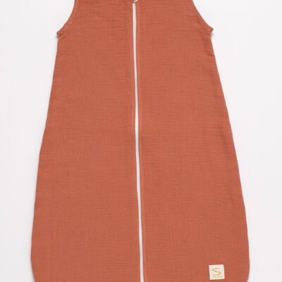 Gigoteuse d'été bébé en double gaze de coton - UNI TERRACOTTA