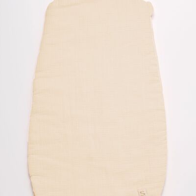 Baby winter sleeping bag in double cotton gauze - UNI VANILLA