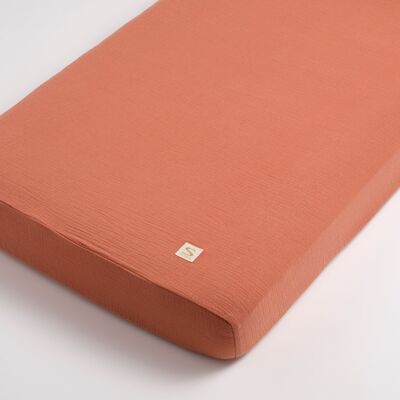 Organic cotton baby fitted sheets - UNI TERRACOTTA