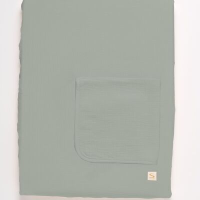 Changing mat with its double cotton gauze cover and towel - UNI SAUGE