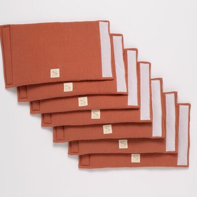 Cotton bed rail protectors - UNI TERRACOTTA