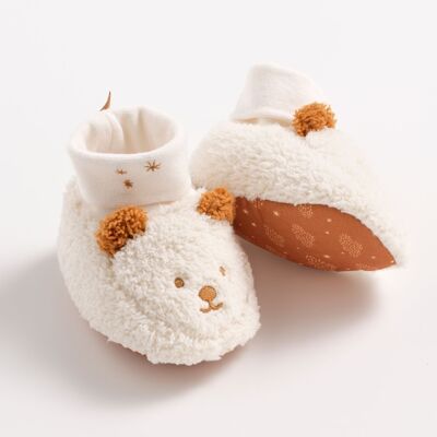 Teddy bear sherpa baby slippers - ORSINO