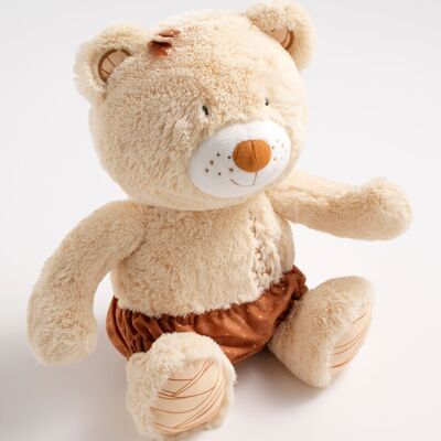 Beige bear plush toy with embroidered details - ORSINO