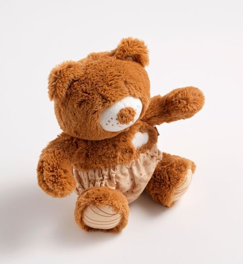 Peluche ours marron avec détails brodés - ORSINO