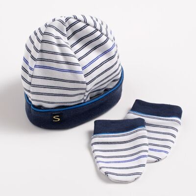 Gorro y manoplas marineras - BABY SAILOR