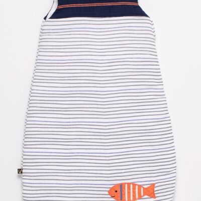 Saco de dormir de invierno para bebé en doble gasa de algodón marinero - BABY SAILOR