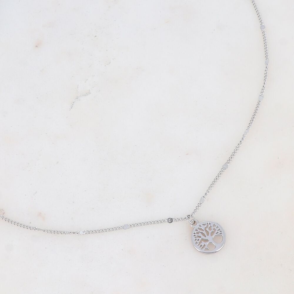 Luisa necklace - openwork tree of life pendant in stainless steel